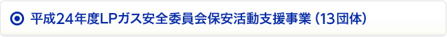 平成24年度LPガス安全委員会保安活動支援事業（13団体）