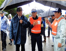 ４． 石川県防災総合訓練（かほく市高松中学校）